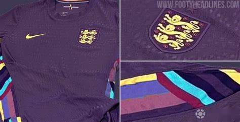 英格兰2024欧洲杯客场球衣谍照：紫色整体搭配两侧多色设计_PP视频体育频道