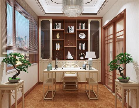 新中式书房的禅意生活|空间|室内设计|雨洛 - 原创作品 - 站酷 (ZCOOL)