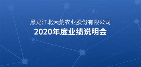 黑龙江北大荒农业股份有限公司2020年度业绩说明会