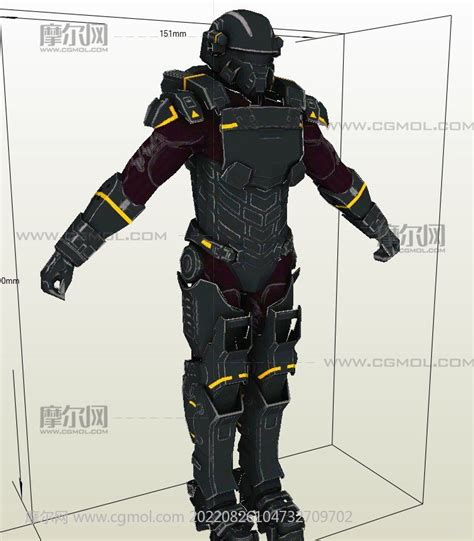 星河战队人族士兵3D模型_机械角色模型下载-摩尔网CGMOL