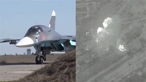俄军Su-34战机在乌克兰执行战斗任务：现场投下炸弹，摧毁武器库_腾讯视频