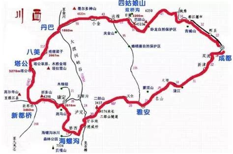 川西小环线地图图片
