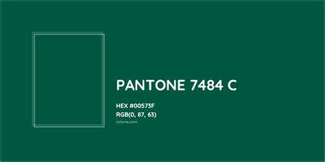 PANTONE 7484 C Complementary or Opposite Color Name and Code (#00573F ...