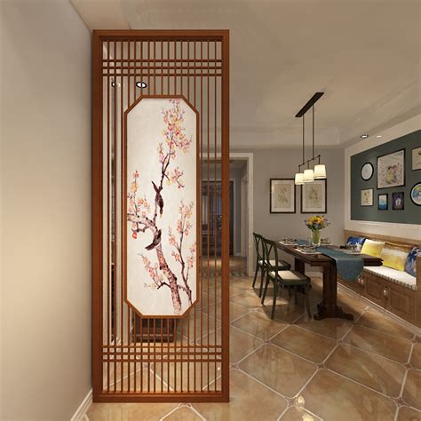 新中式实木屏风隔断客厅卧室入户玄关现代简约实木装饰镂空栅栏-阿里巴巴