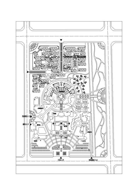 [滨州]某医院规划设计cad总平面方案图（甲级院设计）_医疗建筑_土木在线