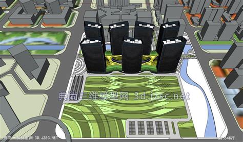 2-徐州商业综合体地块概念方案设计模型SU模型 SU建筑三维模型免费下载SU模型