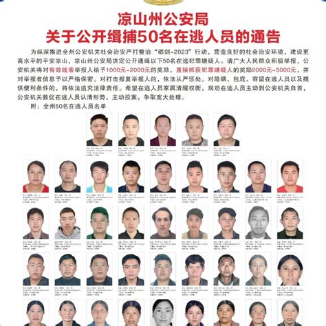 凉山公安公开缉捕30名在逃人员，已归案19人！_四川在线