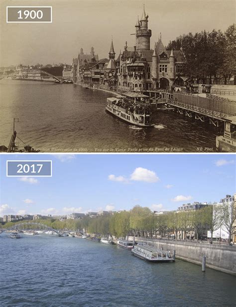 百年巴黎今非昔比 新老照片对比感叹光阴岁月