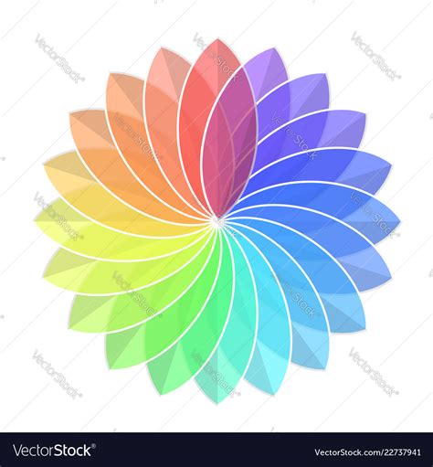 Color rainbow wheel flower on white stock Vector Image