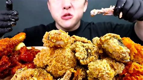 韩国吃货大嘴哥吃炸鸡来了，两种口味炸鸡吃过瘾，一点都不腻_腾讯视频