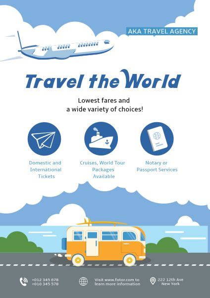 旅行社广告英文海报模板在线图片制作_Fotor懒设计