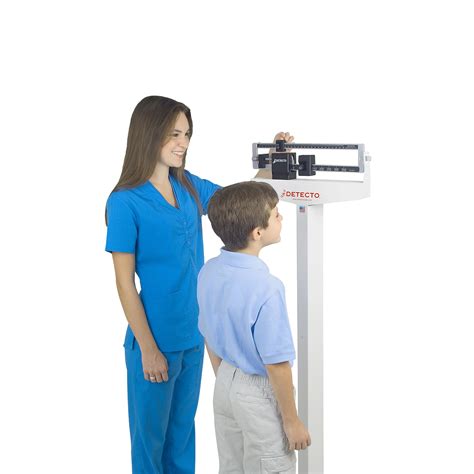 Detecto Dual Reading Eye-Level Physicians Scale w/ Height Rod - 1017447 ...