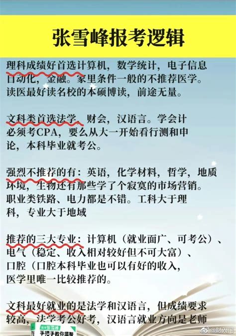 张雪峰老师推荐的十大高薪专业