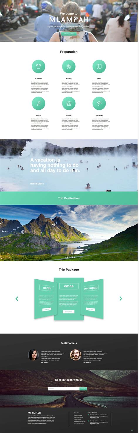 清爽干净的自然景观旅行网站html模板_墨鱼部落格