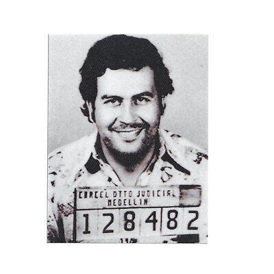 Pablo Escobar 128482 Mugshot Motif Iron on Patch 642896217799 | eBay