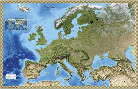 欧洲地形图高清版下载-欧洲地形图高清中文版可放大版 - 极光下载站