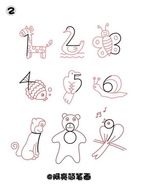 1一10数字组成简笔画 数字1-10组成的简笔画 | 抖兔教育