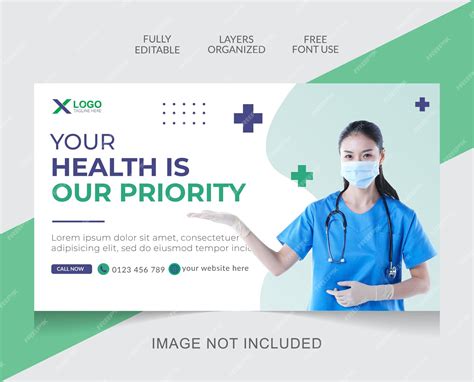Медицинское здравоохранение веб-баннер и редактируемый шаблон дизайна ...