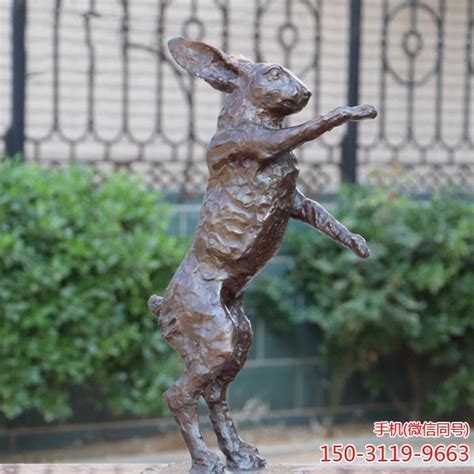 铜兔雕塑_户外铸铜动物景观摆件_厂家图片价格-玉海雕塑