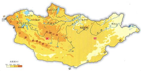 蒙古地形图图片