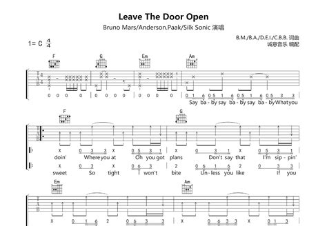Leave The Door Open吉他谱_Bruno Mars_C调弹唱91%单曲版 - 吉他世界
