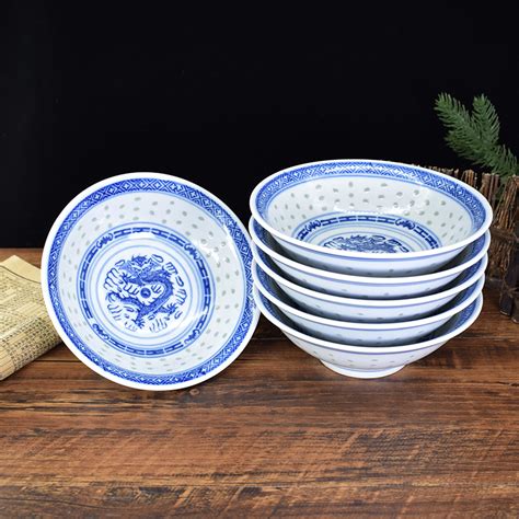 景德镇青花玲珑瓷碗套装碗家用吃饭碗可爱碗组合中式陶瓷碗餐具碗-淘宝网
