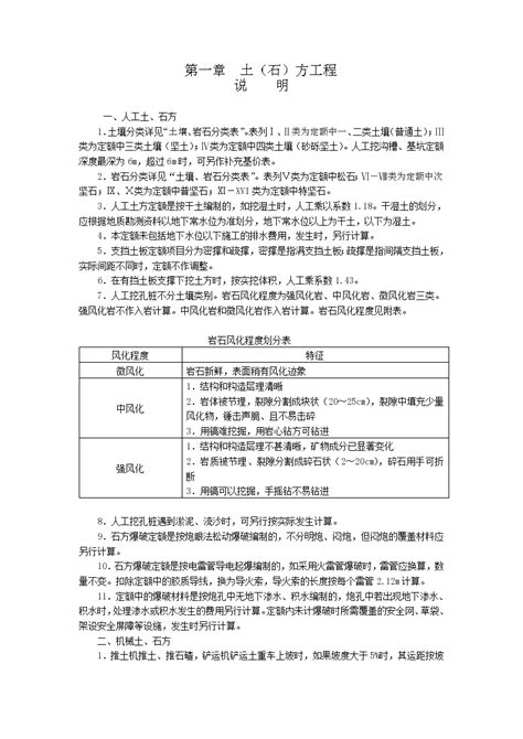 江西省新定额(2017)(土建)定额说明及解释