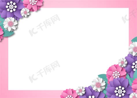 母亲节花卉装饰边框背景图片免费下载-千库网