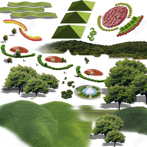 绿色植物景观园林设计平面树素材免费下载 - 觅知网