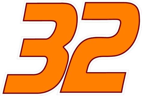 RACE NUMBER 32 DECAL / STICKER 3 COLOR