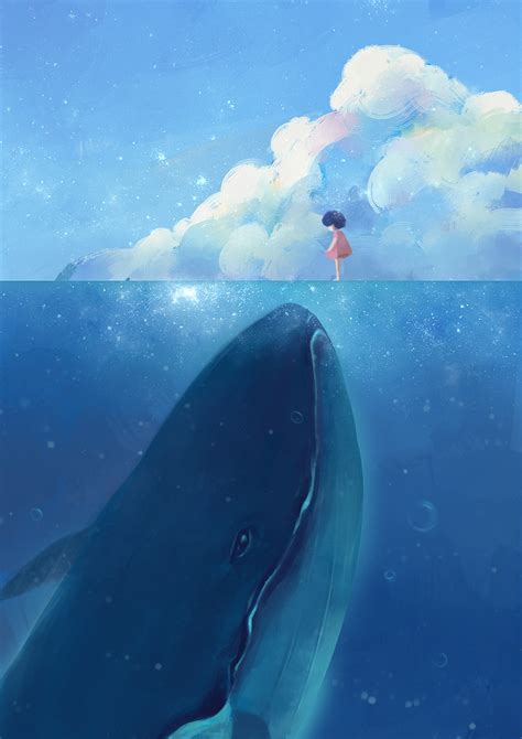 《鲸落》插画_phylliswu-站酷ZCOOL