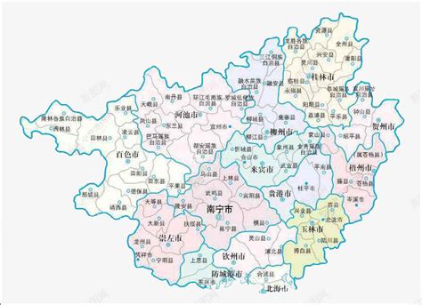 广西省详细平面地图png图片免费下载-素材0mkkkVPWP-新图网