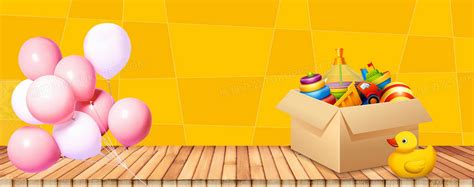 淘宝天猫母婴玩具黄色木板立体促销背景背景图片素材免费下载_熊猫办公