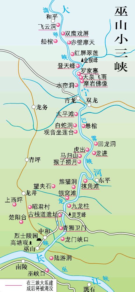 小三峡旅游地图