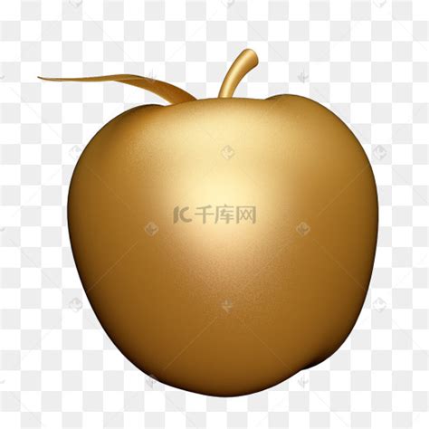 白色背景上的金苹果高清摄影大图-千库网