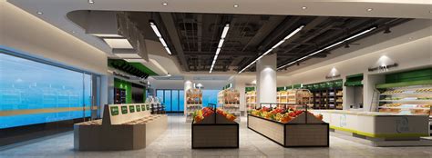 生鲜超市吊顶设计效果图片_装信通网效果图