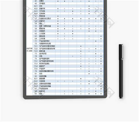 日常办公管理体系职能分配表Excel模板_千库网(excelID：76836)