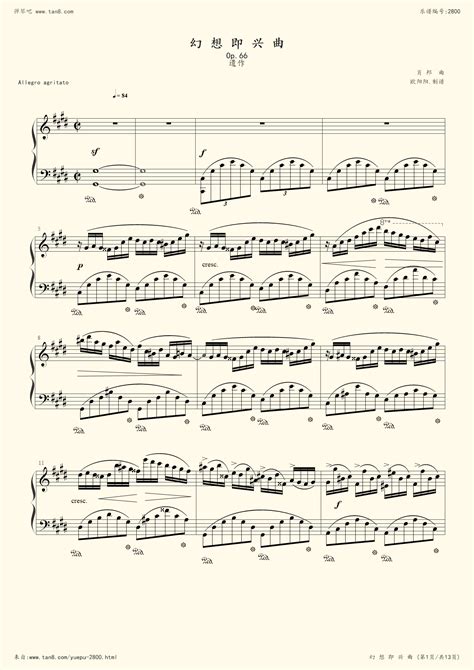 《幻想即兴曲Op.66,钢琴谱》肖邦-chopin|弹琴吧|钢琴谱|吉他谱|钢琴曲|乐谱|五线谱|高清免费下载|蛐蛐钢琴网