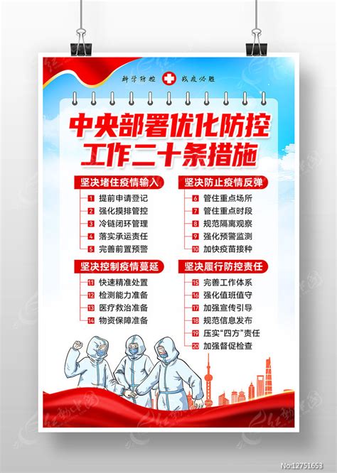 中央部署优化防控工作二十条措施宣传海报图片_海报_编号12751653_红动中国