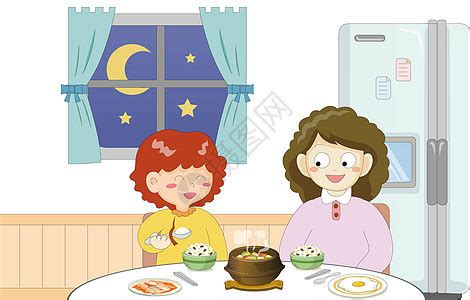幸福的一家人一起吃饭插画图片下载-正版图片400057127-摄图网
