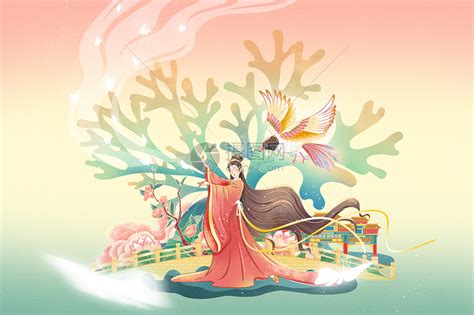 古风美女起舞女神节中国风创意插画插画图片下载-正版图片402139004-摄图网