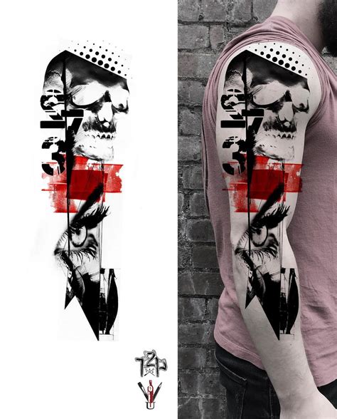 一组大臂纹身图案及效果图_沪上由龙-站酷ZCOOL