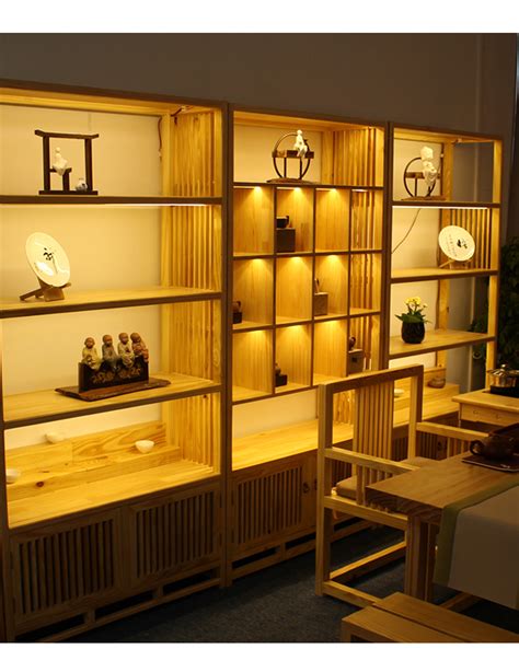 新中式老榆木博古架实木仿古简约展示柜茶室茶叶架禅意免漆普洱架-美间设计