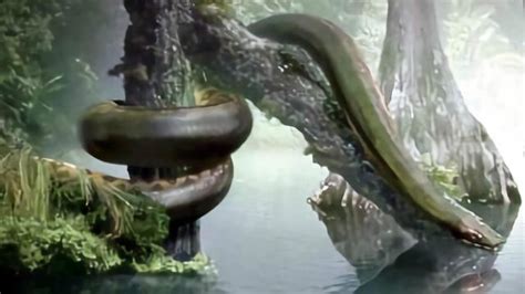 纪录片《泰坦巨蟒》史上最大蛇类泰坦巨蟒，以鳄鱼为食