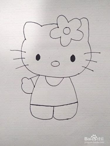 hello kitty简笔画彩色_hellokitty的简笔画 - 随意云