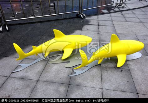 鱼雕塑,鲨鱼,雕塑艺术,文化艺术,摄影,汇图网www.huitu.com