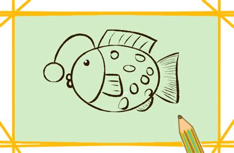 深海的灯笼鱼简笔画要怎么画_深海的灯笼鱼简笔画原创教程步骤