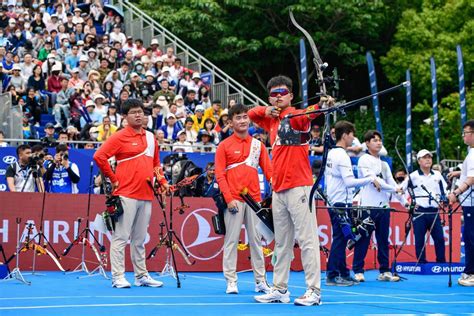 中国射箭队以赛代练，为迎战杭州亚运会蓄力。颜筱依 摄影