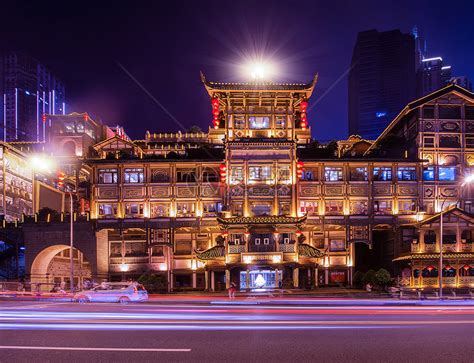 重庆洪崖洞夜景建筑城市特色高清图片下载-正版图片501184842-摄图网
