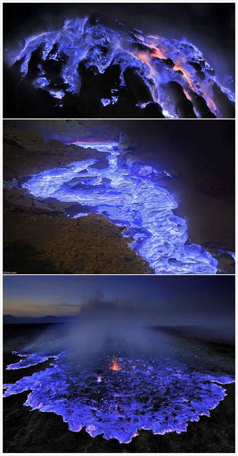 地球上罕见的自然现象，蓝色的火山熔岩，你一定没有见过
